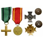 Zestaw imienny, w tym odznaka 30 Pułku Strzelców Kaniowskich i Krzyż Legionowy