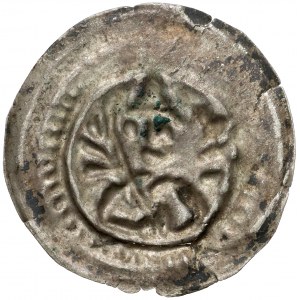 Mieszko III Stary (1173-1202), Brakteat hebrajski - Książę z liściem palmowym