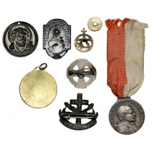 Medaliki i przypinki religijne - zestaw (7szt)