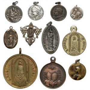 Medaliki i przypinki religijne - zestaw (11szt)