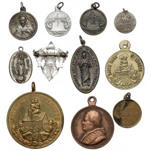 Medaliki i przypinki religijne - zestaw (11szt)