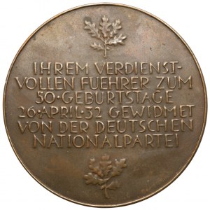 Deutschland, Medaille, Dr. Ernst Schollich - zu seinem 50. Geburtstag - 26 April 1932