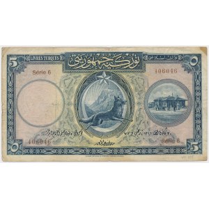 Turkey, 5 Livres (1926)