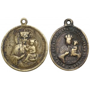 Medaliki religijne, Obraz Matki Boskiej w Częstochowie 1882 i 1863 r. - duże (2szt)