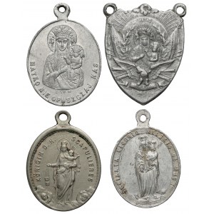 Medaliki religijne i ryngraf - XIX / XX wiek, zestaw (4szt)