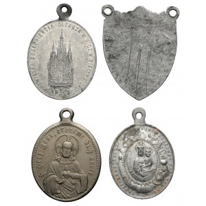 Medaliki religijne i ryngraf - XIX / XX wiek, zestaw (4szt)