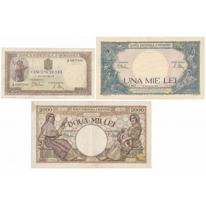 Rumunia, 500, 1.000 i 2.000 Lei 1941 (3szt)