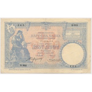 Serbia, 10 Dinara (srebru) 1893