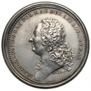 Francja, Medal Stanisław Leszczyński, Nancy 1755 - SREBRO - b.rzadki