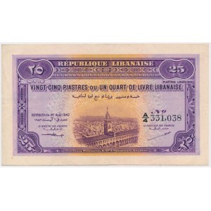 Lebanon, 25 Piastres 1942