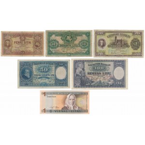 Litwa, zestaw banknotów (6szt)
