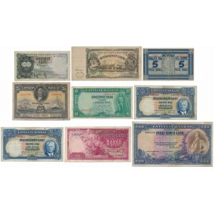 Latvia - lot of 9 banknotes