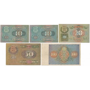 Estonia - set of 9 banknotes years 1929-37