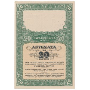 Asygnata Ministerstwa Skarbu (1939) - 20 zł - ex. Lucow