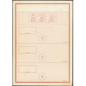 60% Wewnętrzna Poż. Państwowa, SPECIMEN Obligacji na 100.000 zł 1989