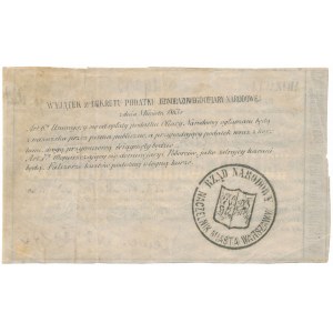 Powstanie Styczniowe, Awizacya podatku na 20 zł 1863
