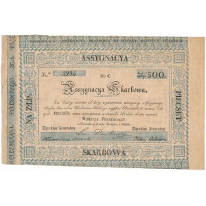 Powstanie Listopadowe, Asygnacja Skarbowa na 500 złotych 1831