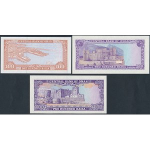 Oman, 100 i 2x 200 Baisa ND (3szt)