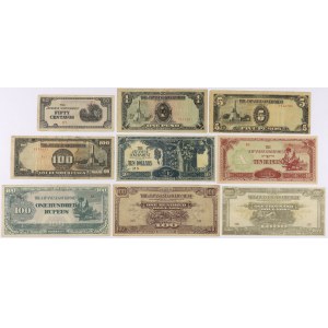 Philippines/Malaya, Japanese Occupation WWII - lot of 9 banknotes