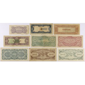 Philippines/Malaya, Japanese Occupation WWII - lot of 9 banknotes