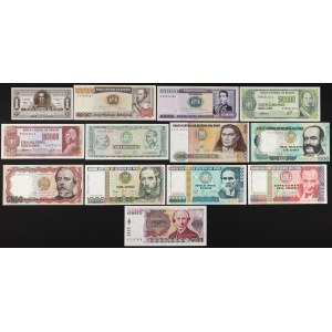 Argentyna, Boliwia i Peru - zestaw banknotów (13szt)