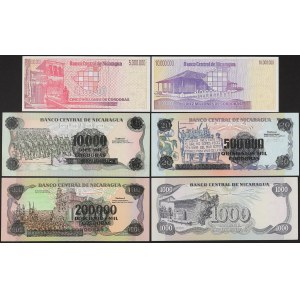 Nikaragua, zestaw banknotów (6szt)