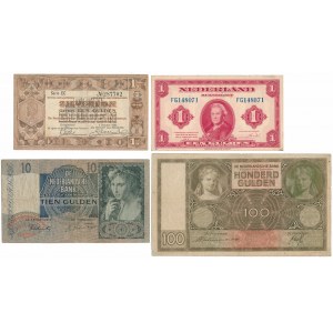 Netherlands, 1 -100 Gulden 1935-43 (4pcs)