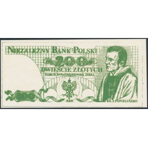 Solidarność, 200 złotych 1984 Jerzy Popiełuszko
