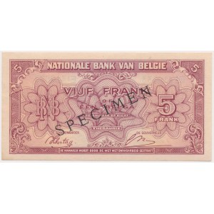 Belgium, 5 Francs-1 Belgas 1943 (1944) - SPECIMEN