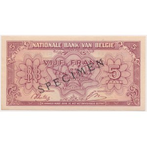 Belgia, 5 Francs-1 Belgas 1943 (1944) - SPECIMEN