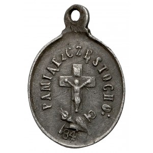 Medalik religijny, srebro - Pamiątka z Częstochowy