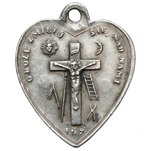 Medalik religijny, srebro - Najsłodsze Serce Maryi - rosyjskie punce
