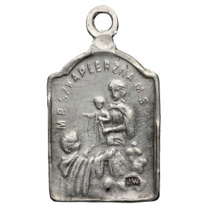 Medalik religijny SREBRO - Matka Boska Szkaplerzna - cecha JW