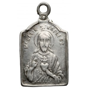 Medalik religijny SREBRO - Matka Boska Szkaplerzna - cecha JW