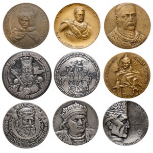Medale - królowie polscy (9szt)