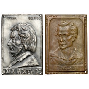 Plakietki - Juliusz Słowacki i Adam Mickiewicz, zestaw (2szt)