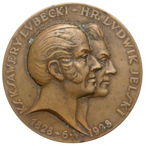 Medal, 100-lecie Banku Polskiego, Lubecki-Jelski 1928 - w pudełku