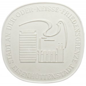 Deutschland, Eisenhüttenstadt, Meissener Porzellanmedaille 1950