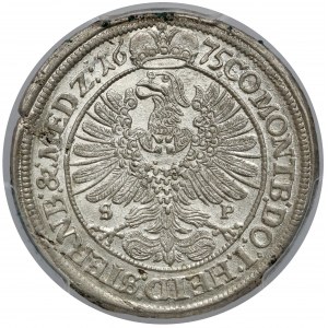 Śląsk, Sylwiusz Fryderyk, 15 krajcarów Oleśnica 1675 SP - piękny