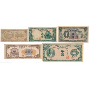 Chiny, Okupacja Japońska - zestaw banknotów (5szt)