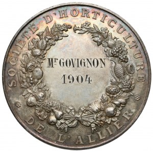 France, GOVIGNON, Médaille Société d' Horticulture de l'Allier - SREBRO 1904