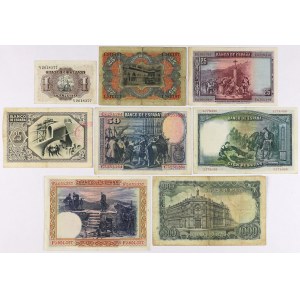 Spain - lot of 8 banknotes 1907-1971