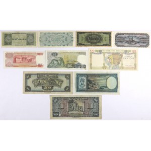 Grecja, zestaw banknotów 1926-68 (10szt)