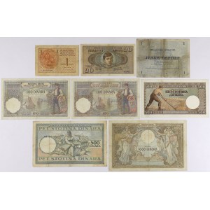 Jugosławia, zestaw banknotów MIX (8szt)