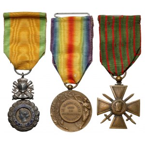 Francja - zestaw odznaczeń, medali (3szt)