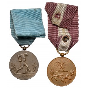 Medal X-lecia Odzyskanej Niepodległości i Medal za Długoletnią Służbę - X (2szt)