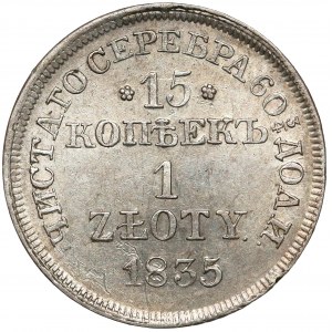 15 kopiejek = 1 złoty 1835 MW, Warszawa - B.ŁADNA