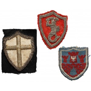 PSZnZ, Naszywki - Tarcza Krzyżowców 8 Armii, 2 Korpus Polski i Dowództwa Armii Polskiej na Wschodzie (3szt)