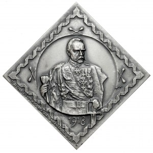 Medal SREBRO Piłsudski, 70.rocznica Odzyskania Niepodległości 1988 - RZADKI