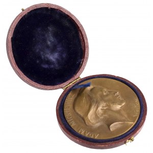 Medal, Adam Mickiewicz 1898 - w pudełku z epoki (okrągłe)